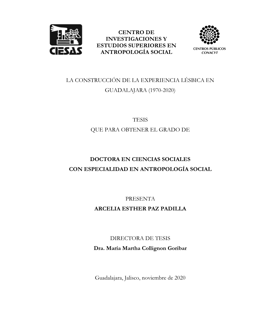 La Construcción De La Experiencia Lésbica En Guadalajara (1970-2020)
