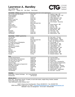 Lawrence Mandley NEW Resume