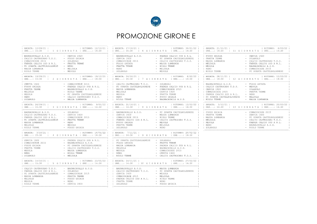 Promozione Girone E