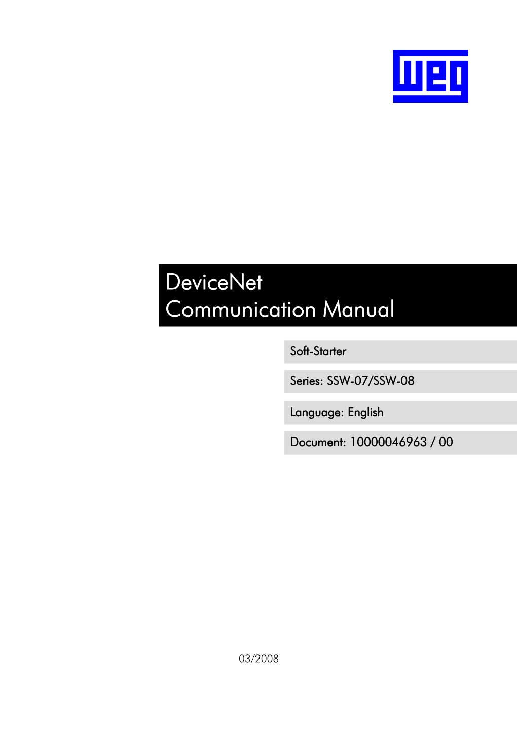 Devicenet Communication Manual