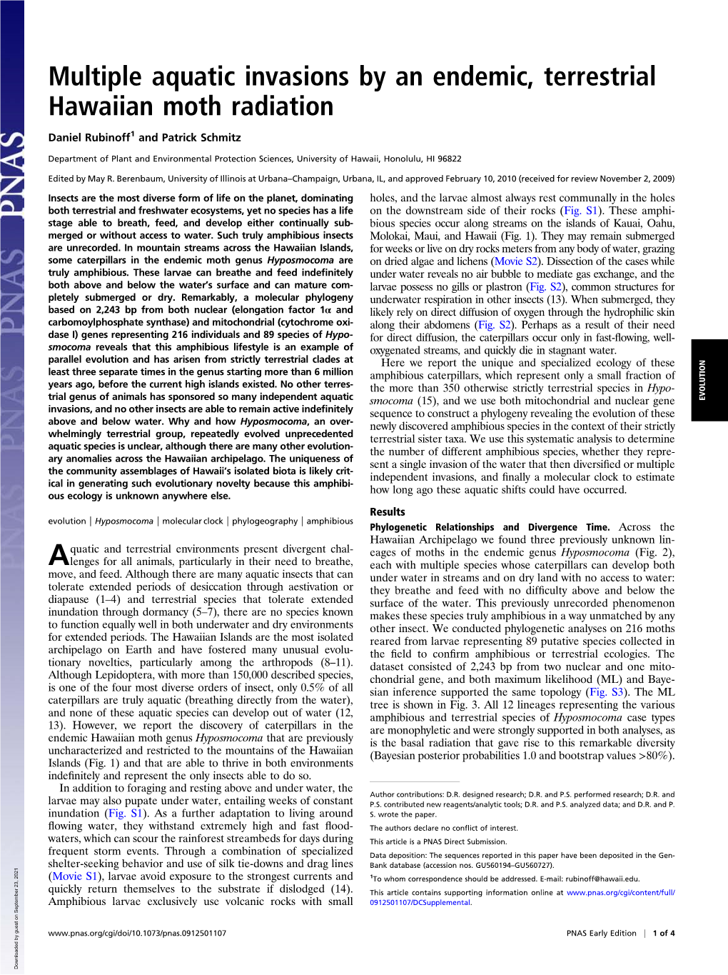 Multiple Aquatic Invasions by an Endemic, Terrestrial Hawaiian Moth Radiation