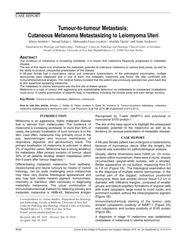 Cutaneous Melanoma Metastasizing to Leiomyoma Uteri