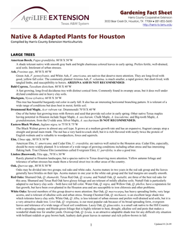 Native & Adapted Plants for Houston