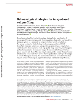 Data-Analysis Strategies for Image-Based Cell Profiling