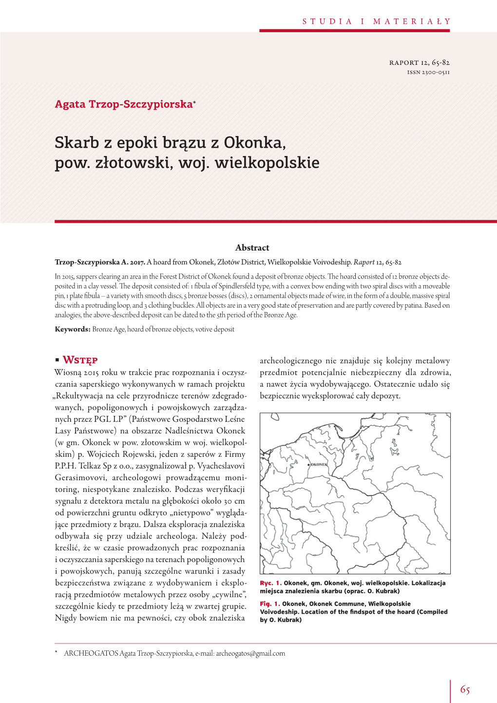 Skarb Z Epoki Brązu Z Okonka, Pow. Złotowski, Woj. Wielkopolskie