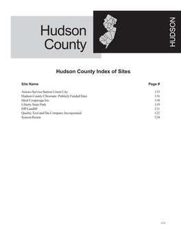 Hudson County Index of Sites