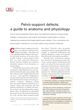 Pelvic-Support Defects: a Guide to Anatomy and Physiology