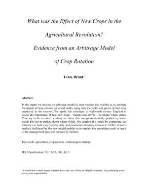 What Was the Effect of New Crops in the Agricultural Revolution? Evidence from an Arbitrage Model of Crop Rotation
