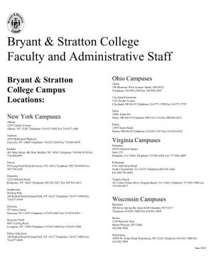 Bryant & Stratton College Faculty and Administrative Staff