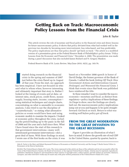 Macroeconomic Policy Lessons from the Financial Crisis