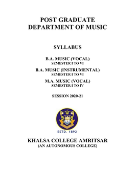 Post Graduate Department of Music
