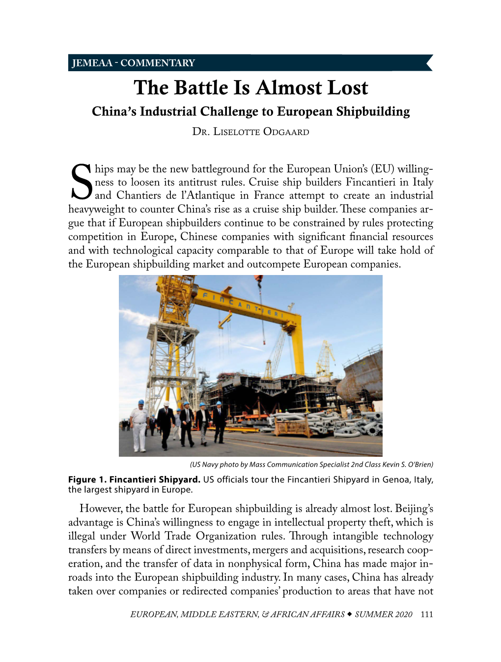 China's Industrial Challenge to European Shipbuilding