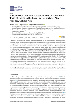 Historical Change and Ecological Risk of Potentially Toxic Elements in the Lake Sediments from North Aral Sea, Central Asia