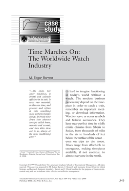 Time Marches On: the Worldwide Watch Industry
