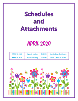 Schedules and Attachments APRIL 2020