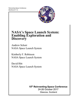 NASA's Space Launch System: Enabling Exploration and Discovery