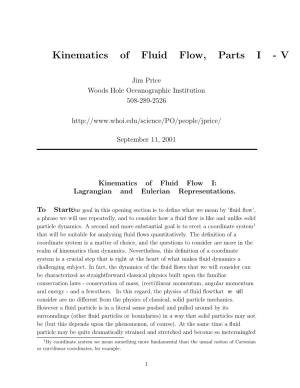 Kinematics of Fluid Flow, Parts I