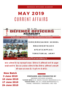 Copy of Copy of Current Affairs May 2019
