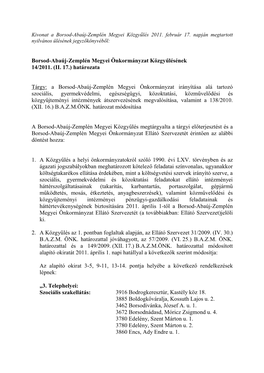 Borsod-Abaúj-Zemplén Megyei Önkormányzat Közgyűlésének 14