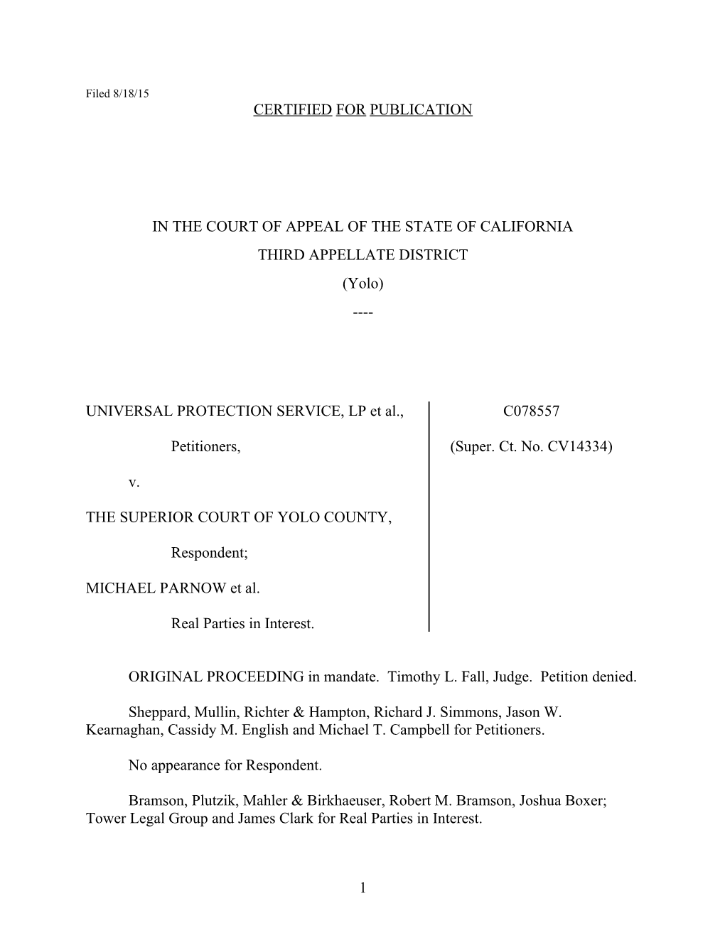 In the Court of Appeal of the State of California s11