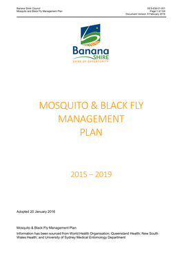 Mosquito & Black Fly Management Plan
