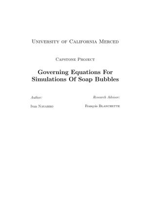 Governing Equations for Simulations of Soap Bubbles