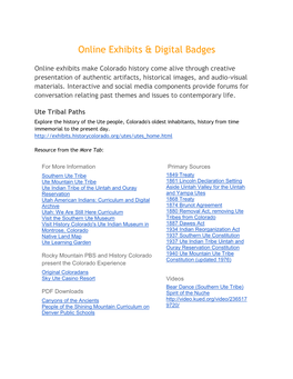 Online Exhibits & Digital Badges