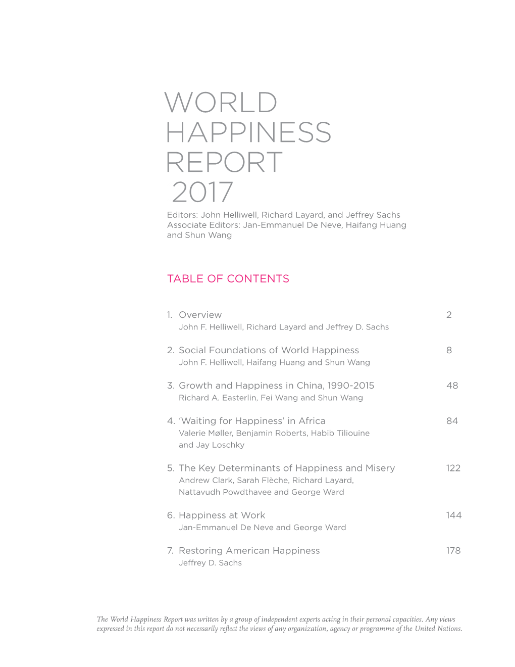 World Happiness Report 2017