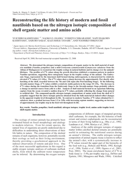 Reconstructing the Life History of Modern and Fossil Nautiloids Based on the Nitrogen Isotopic Composition of Shell Organic Matter and Amino Acids