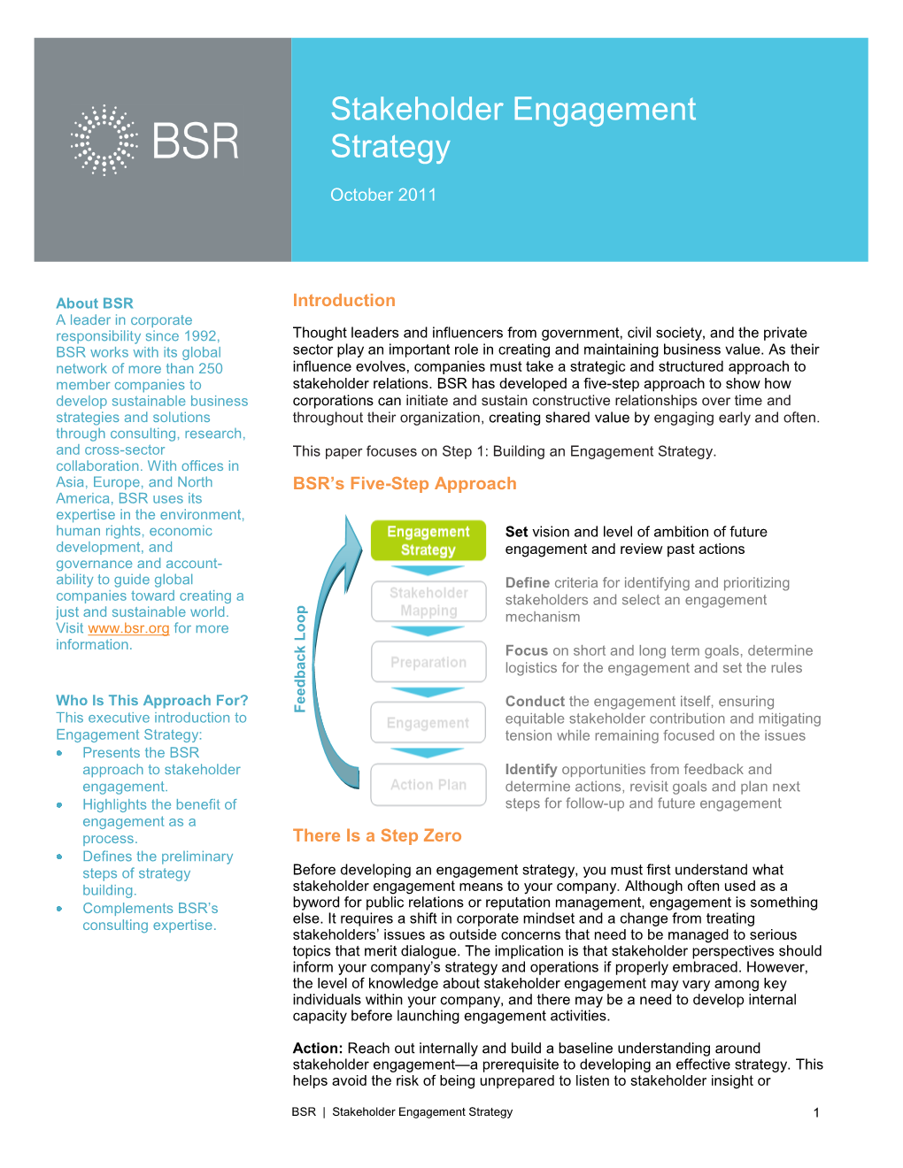 Stakeholder Engagement Strategy