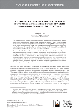 The Influence of North Korean Political Ideologies on the Integration of North Korean Defectors in South Korea