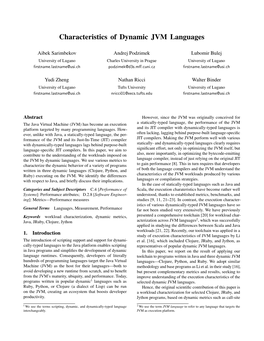 Characteristics of Dynamic JVM Languages