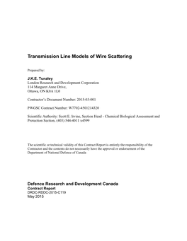 Transmission Line Models of Wire Scattering