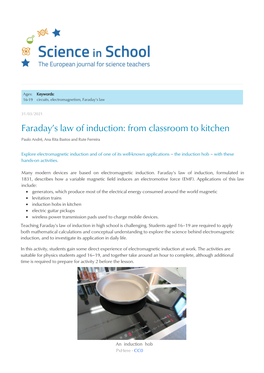 Faraday's Law of Induction: from Classroom to Kitchen