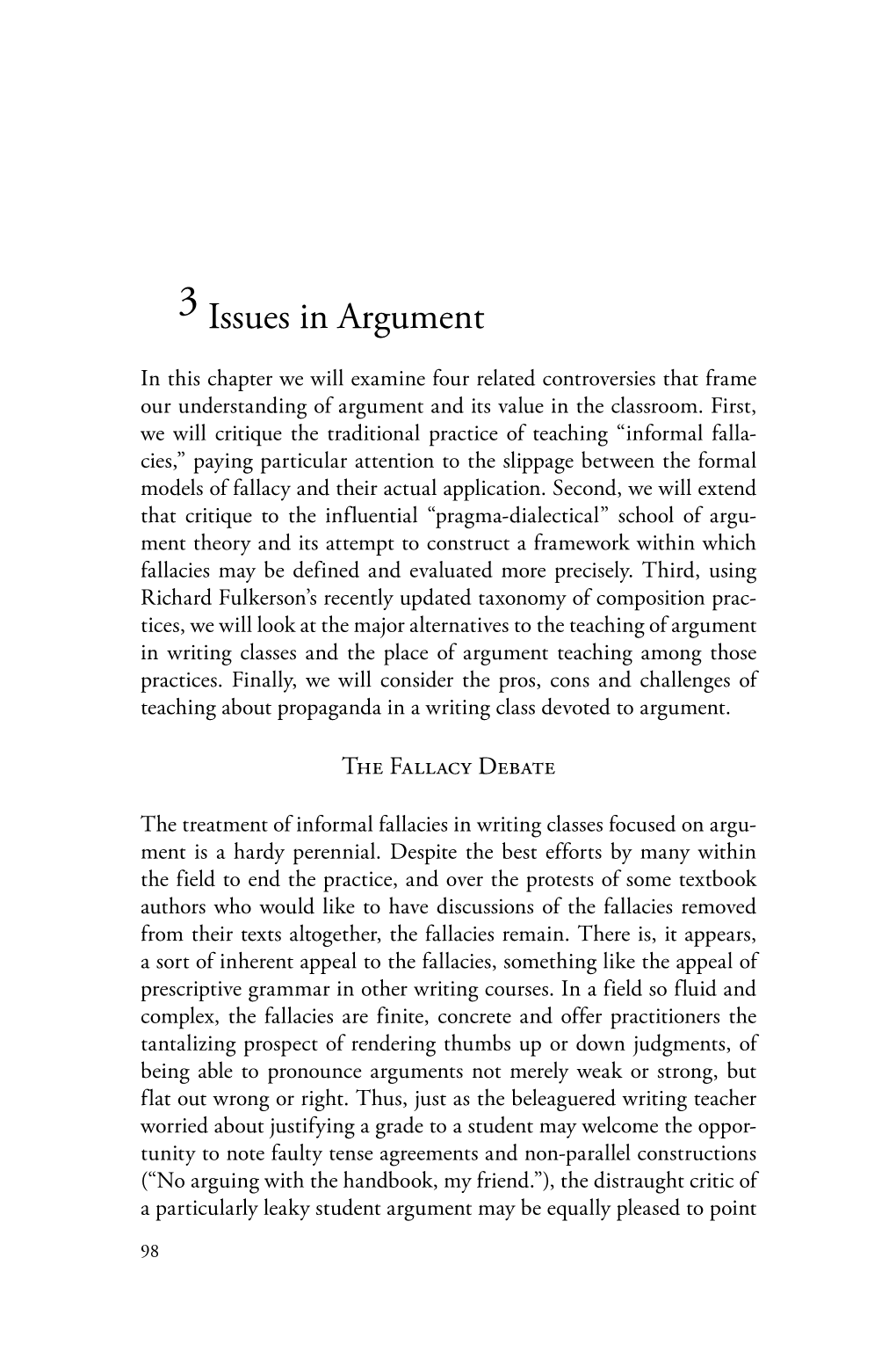 3. Issues in Argument