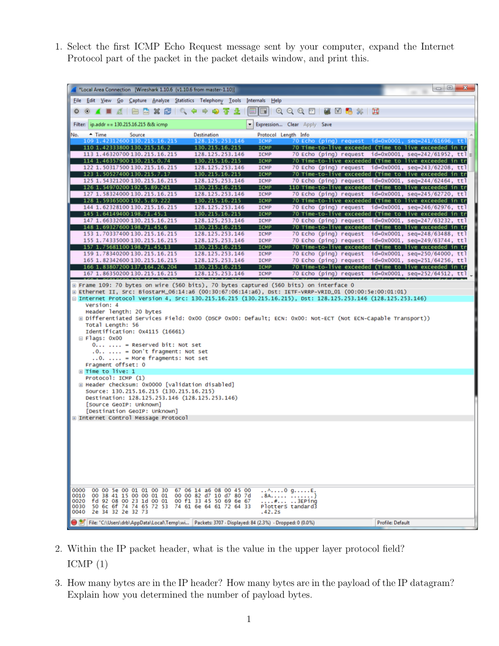 1-select-the-first-icmp-echo-request-message-sent-by-your-computer