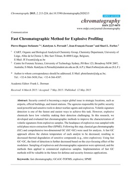 Fast Chromatographic Method for Explosive Profiling