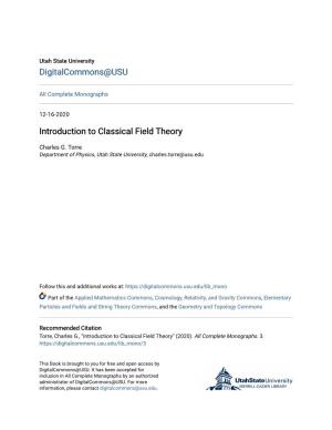 Introduction to Classical Field Theory