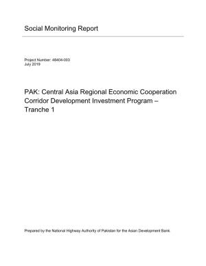 Central Asia Regional Economic Cooperation Corridor Development Investment Program – Tranche 1