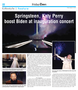 Springsteen, Katy Perry Boost Biden at Inauguration Concert