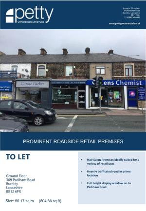 TO LET • Hair Salon Premises Ideally Suited for a Variety of Retail Uses