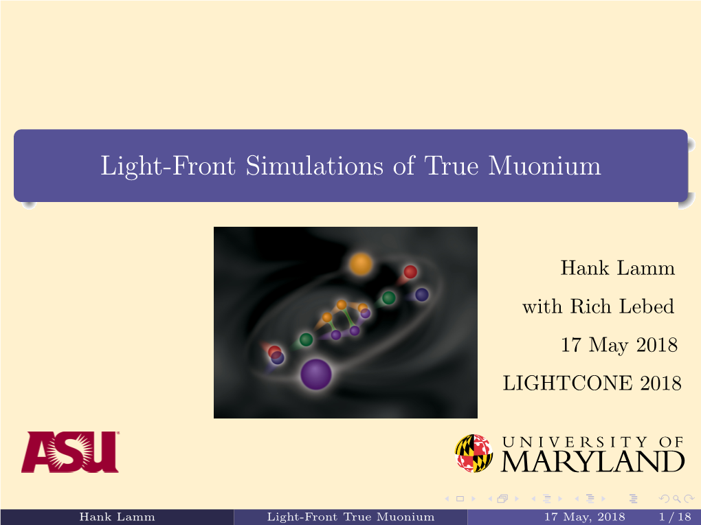 Light-Front Simulations of True Muonium