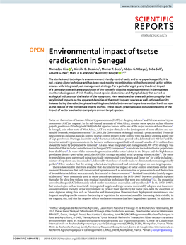 Environmental Impact of Tsetse Eradication in Senegal Mamadou Ciss 1, Mireille D
