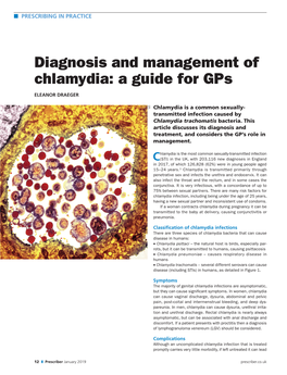 Diagnosis and Management of Chlamydia: a Guide for Gps