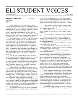 ELI STUDENT VOICES Volume 15, Issue 3 Fall, 2011