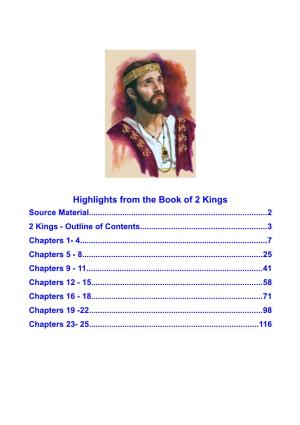 Highlights from the Book of 2 Kings Source Material