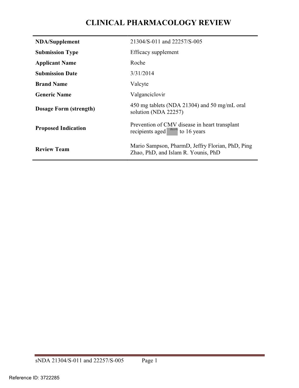 N21-304S011 & N22-257S005 Valganciclovir Clinpharm PREA