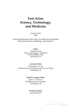 East Asian Science, Technology, and Medicine
