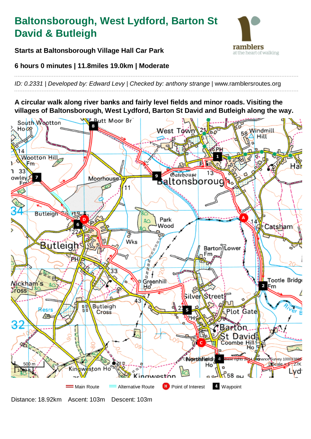 Baltonsborough, West Lydford, Barton St David & Butleigh