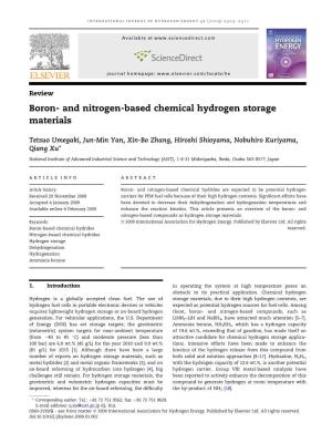 Boron- and Nitrogen-Based Chemical Hydrogen Storage Materials